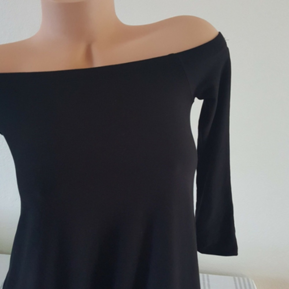 Off The Shoulder Shift Dress Black - Picture 4 of 4